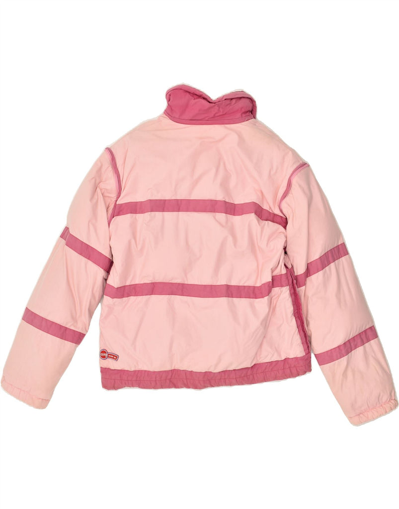 COLMAR Womens Padded Jacket IT 46 Large Pink Striped Cotton | Vintage Colmar | Thrift | Second-Hand Colmar | Used Clothing | Messina Hembry 