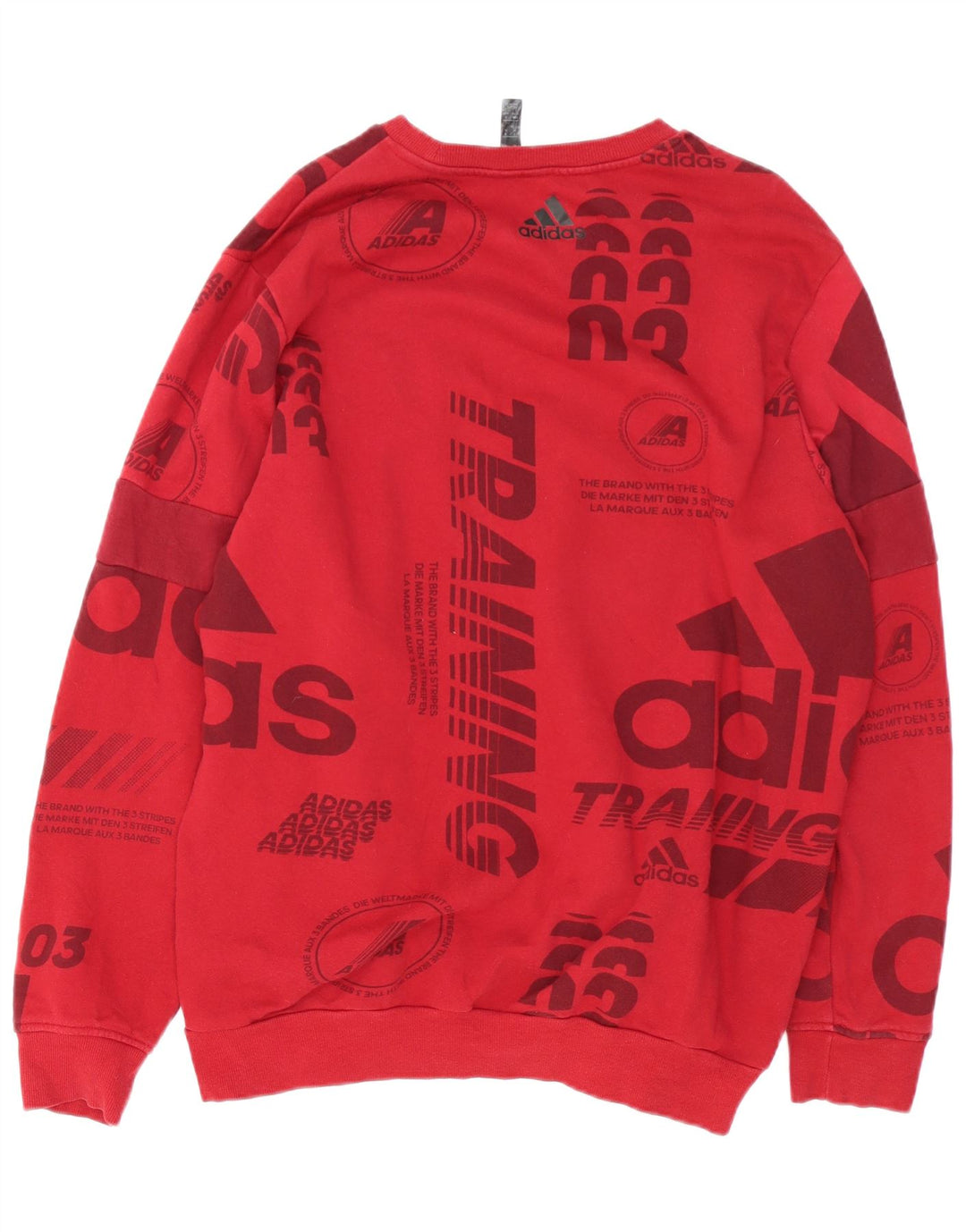 Adidas Mens Graphic Sweatshirt Jumper XL Red Cotton