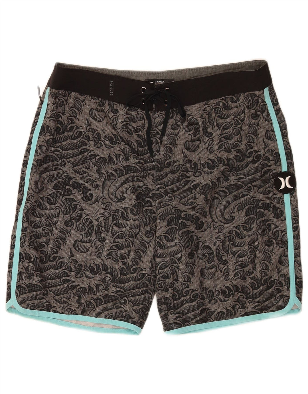 Hurley Mens Swimming Shorts Medium Grey Paisley Polyester