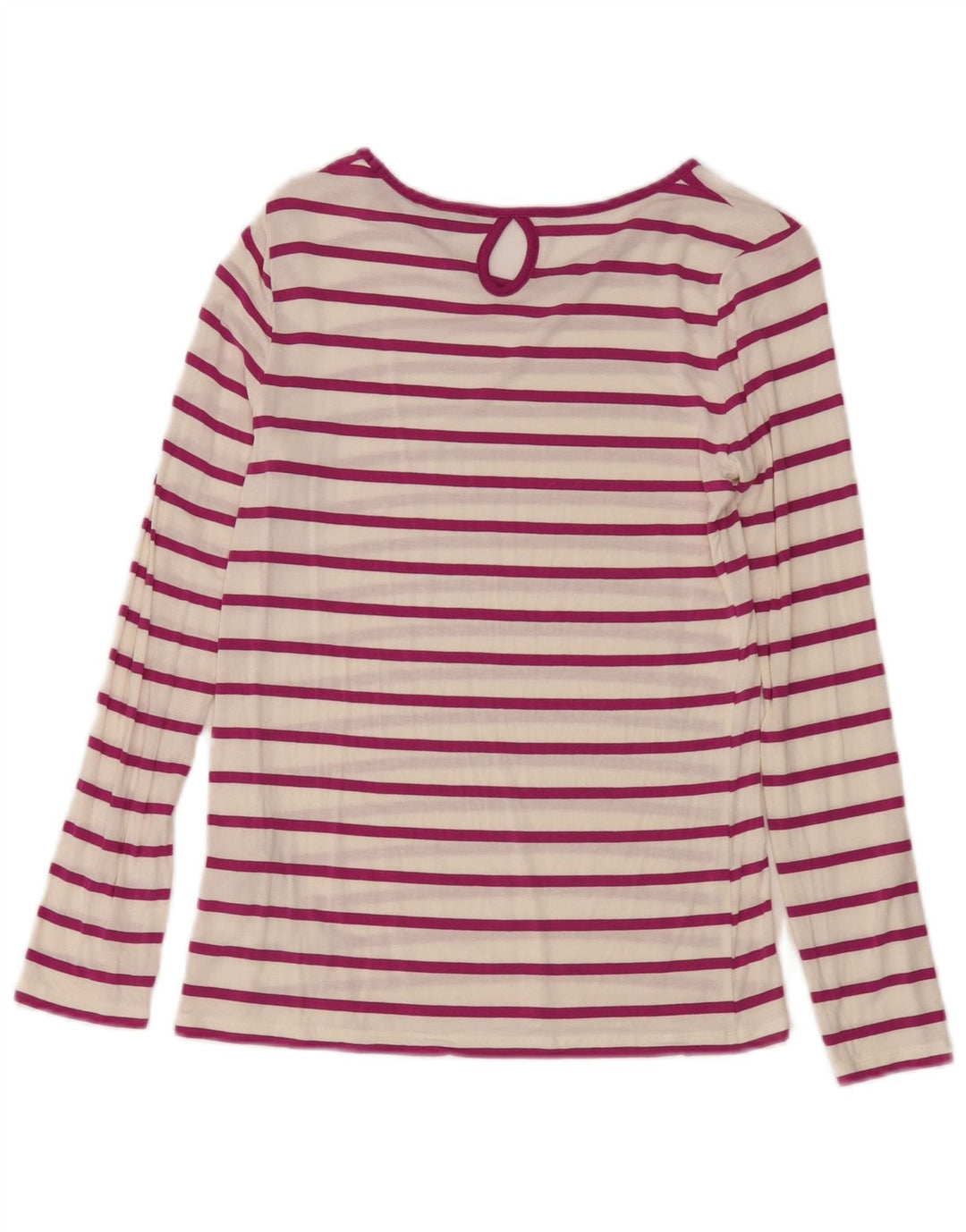 Massimo Dutti Womens Top Long Sleeve UK 10 Small White Striped Modal