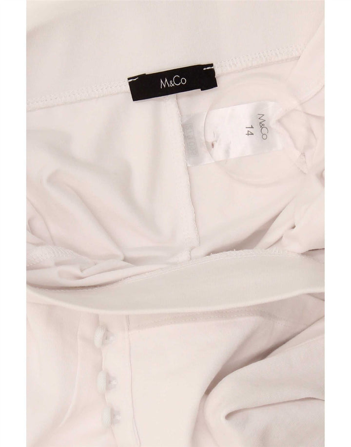 M&Co Womens Capri Leggings UK 14 Large White Cotton
