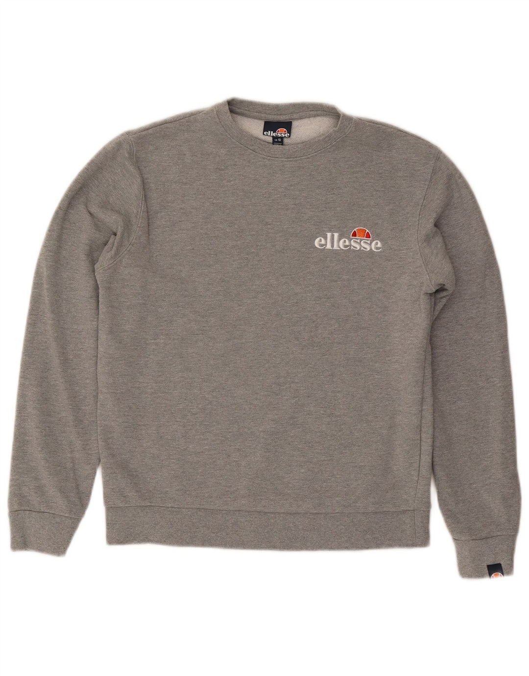Ellesse Womens Graphic Oversized Sweatshirt Jumper UK 10 Small Grey Flecked