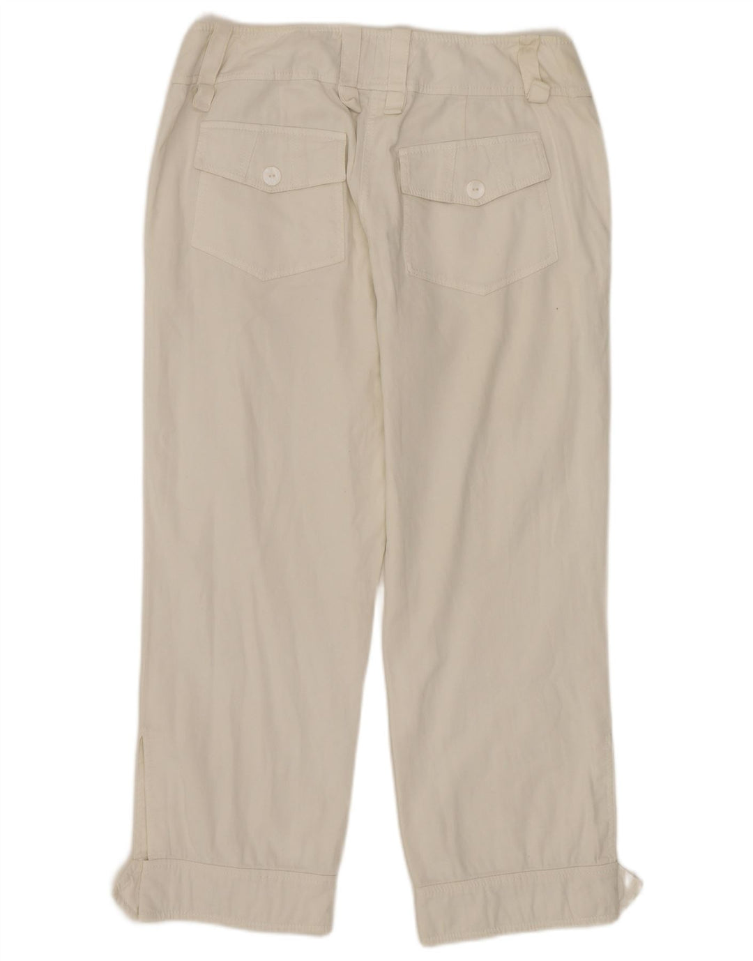 LUISA SPAGNOLI Womens Straight Cropped Trousers IT 42 Medium W30 L24 White