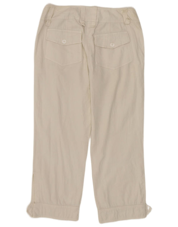 LUISA SPAGNOLI Womens Straight Cropped Trousers IT 42 Medium W30 L24 White
