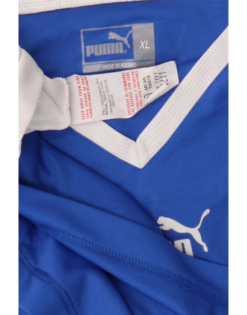 PUMA Mens Top Long Sleeve XL Blue Colourblock Polyester Vintage Puma and Second-Hand Puma from Messina Hembry 