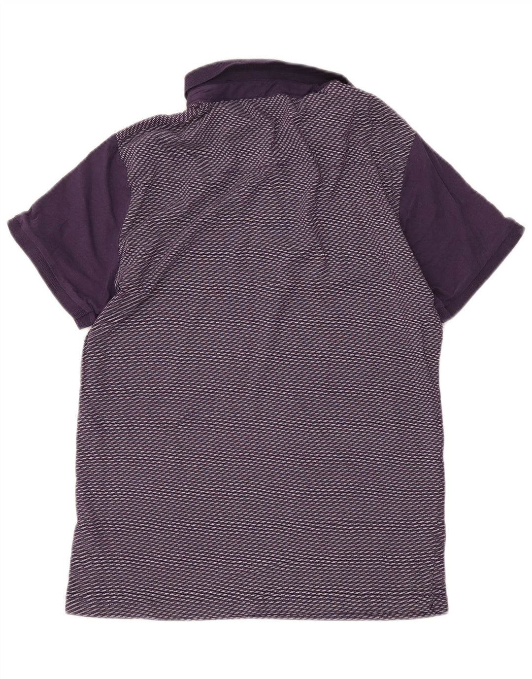 French Connection Mens Polo Shirt Large Purple Striped Cotton