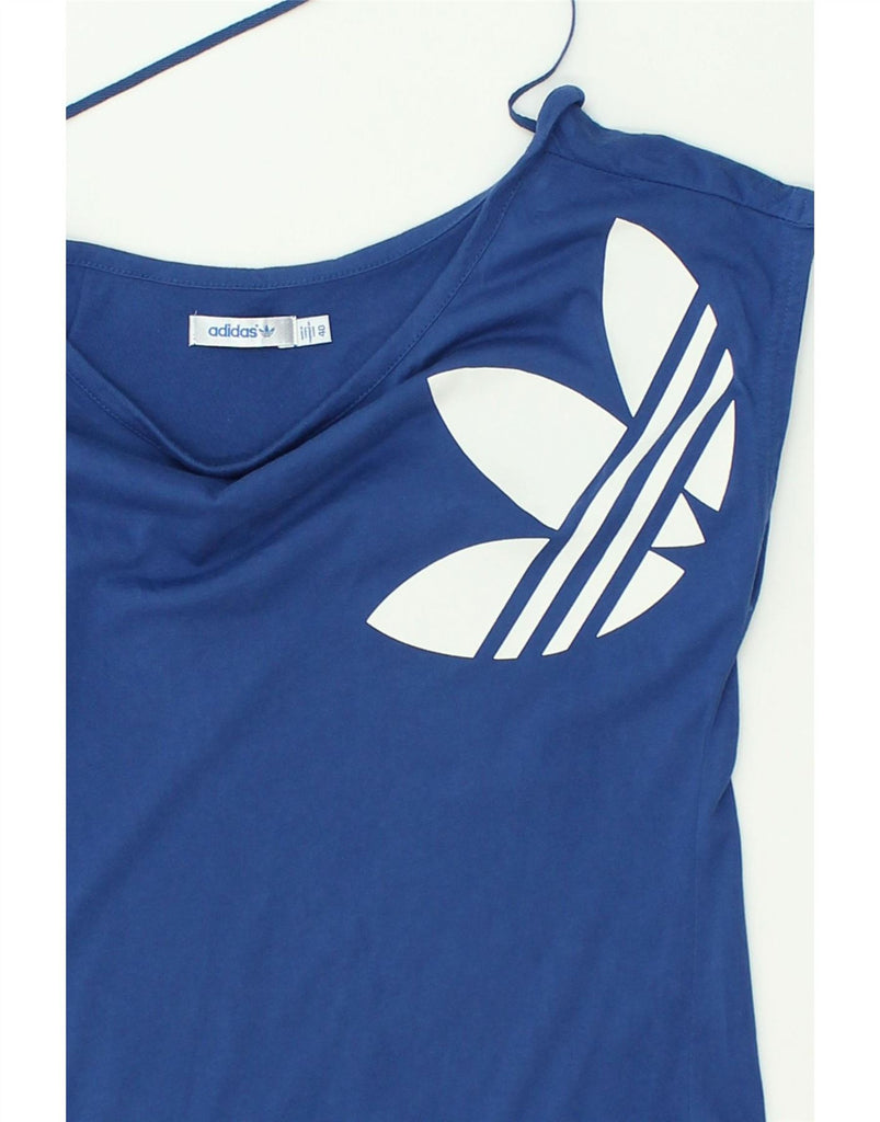 ADIDAS Womens Graphic T-Shirt Top EU 40 Medium Blue Cotton | Vintage Adidas | Thrift | Second-Hand Adidas | Used Clothing | Messina Hembry 