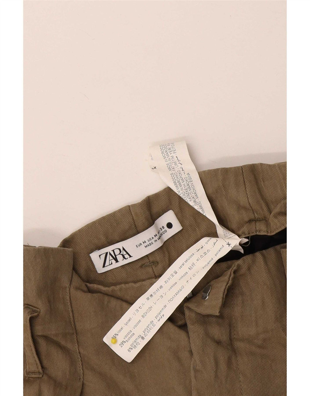 Zara Womens Harem Trousers Medium W28 L22 Khaki Lyocell