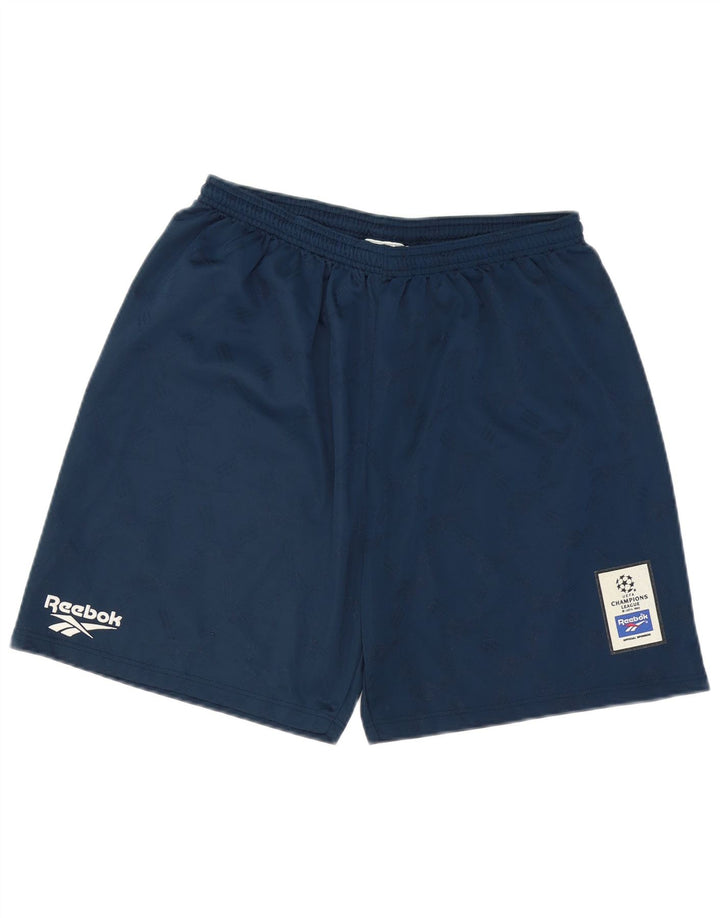 Reebok Mens Graphic Sport Shorts Large Navy Blue Polyester