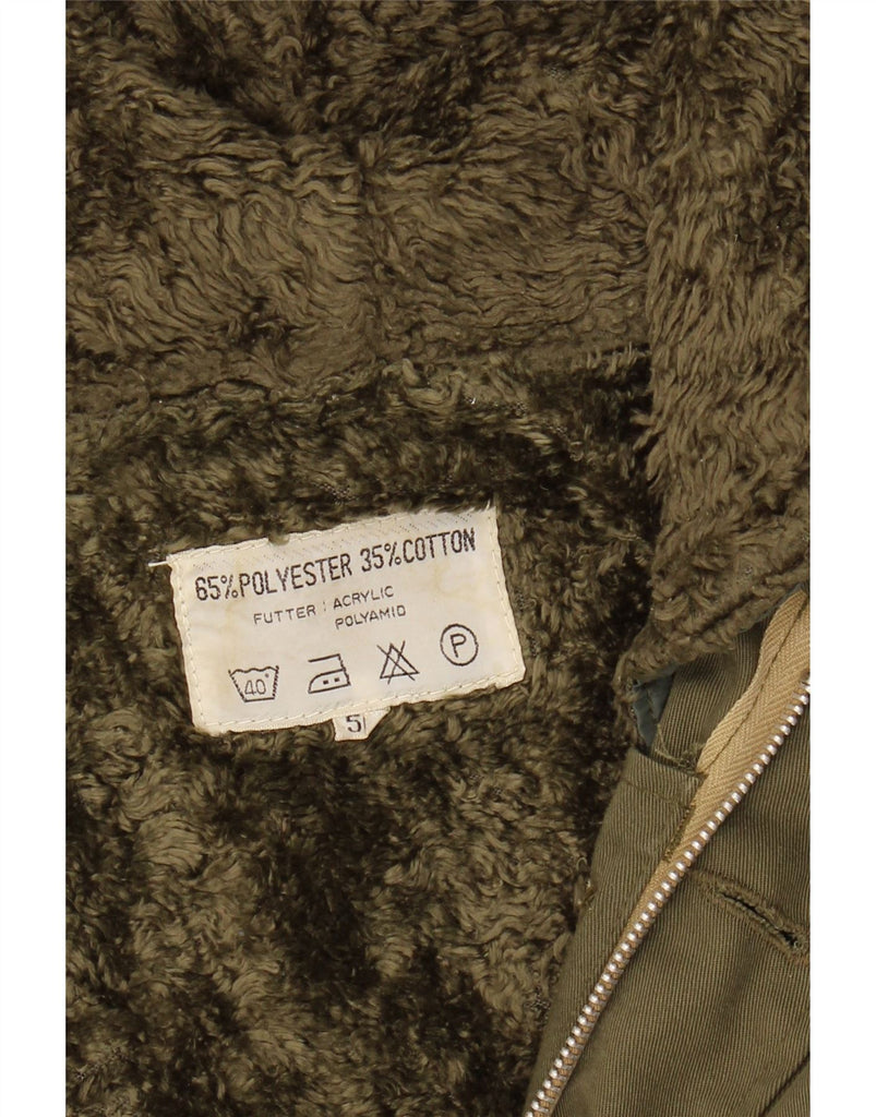 VINTAGE Mens Hooded Military Windbreaker Coat UK 36 Small Green Polyester Vintage Vintage and Second-Hand Vintage from Messina Hembry 