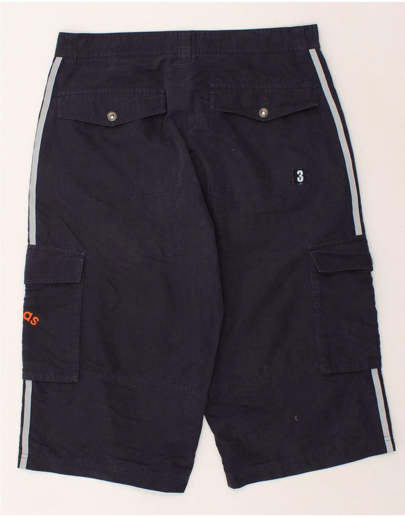 ADIDAS Mens Cargo Shorts Medium W34 Navy Blue Cotton | Vintage Adidas | Thrift | Second-Hand Adidas | Used Clothing | Messina Hembry 