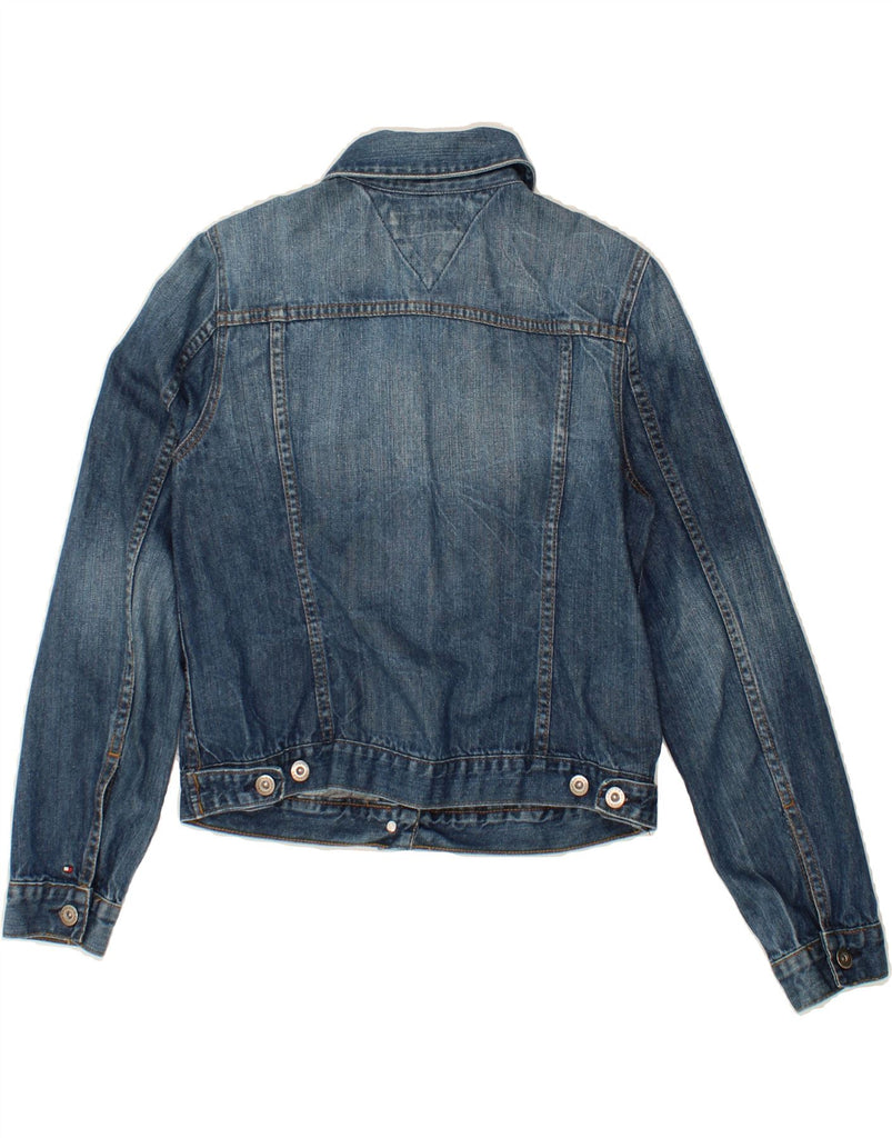 TOMMY HILFIGER Womens Crop Denim Jacket UK 12 Medium Blue Cotton Vintage Tommy Hilfiger and Second-Hand Tommy Hilfiger from Messina Hembry 