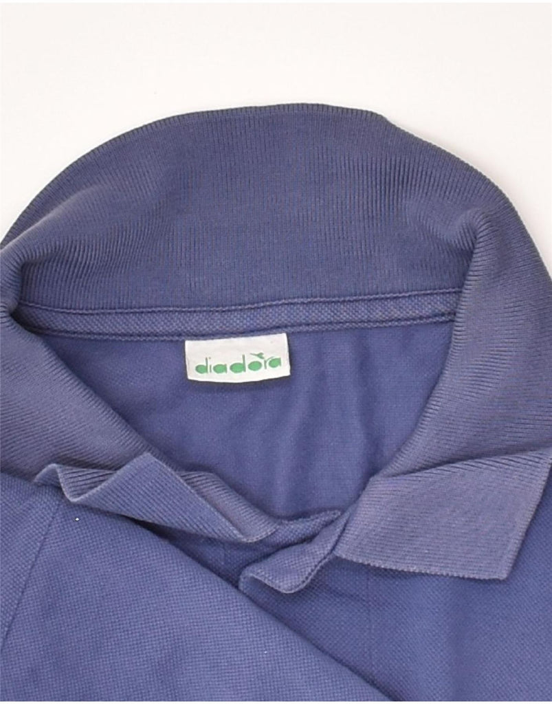 DIADORA Mens Polo Shirt Large Blue Cotton | Vintage Diadora | Thrift | Second-Hand Diadora | Used Clothing | Messina Hembry 