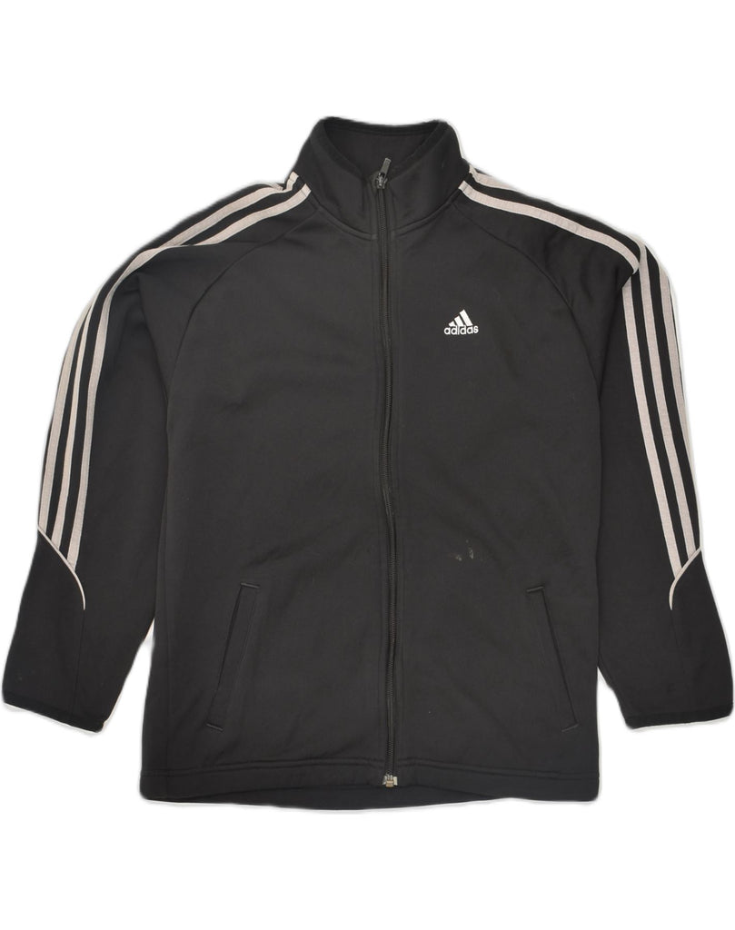 ADIDAS Womens Tracksuit Top Jacket UK 14 Medium Black Polyester | Vintage Adidas | Thrift | Second-Hand Adidas | Used Clothing | Messina Hembry 