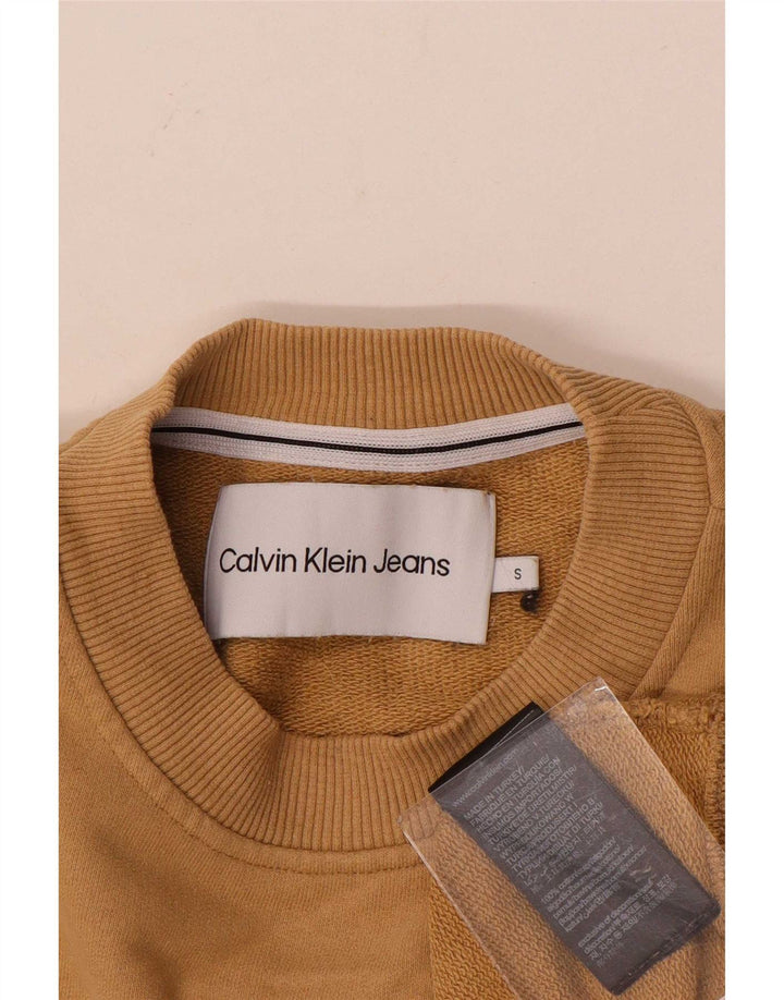 Calvin Klein Jeans Womens Oversized Sweatshirt Jumper UK 10 Small Beige