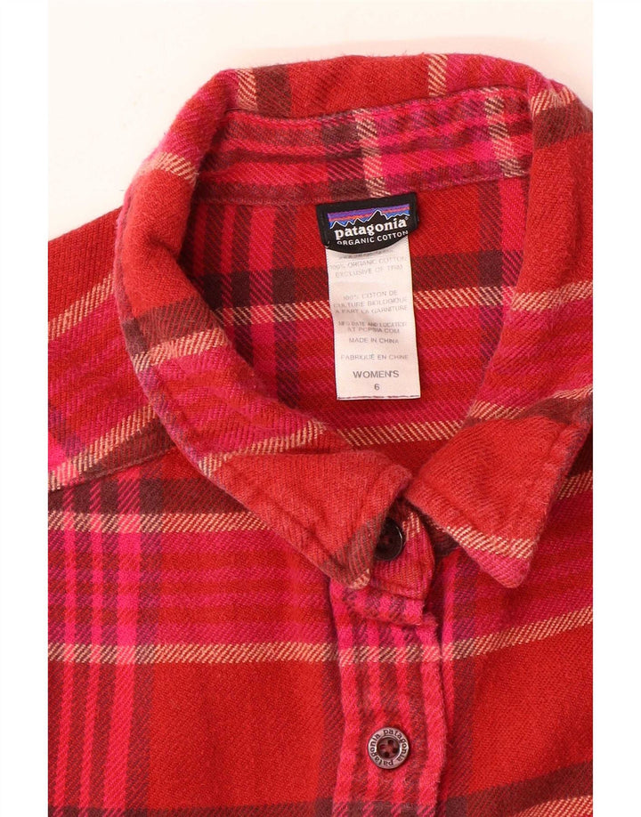 Patagonia Womens Flannel Shirt US 6 Medium Red Check Cotton