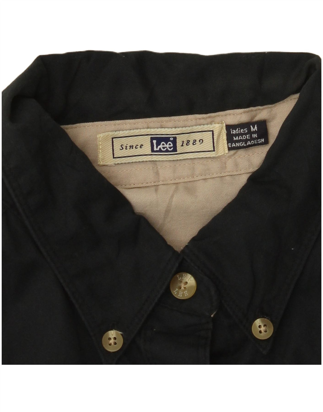 LEE Womens Oversized Shirt UK 14 Medium Black Cotton