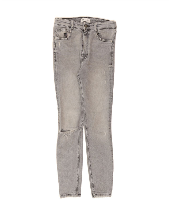 ZARA Womens Distressed Skinny Jeans EU 38 Small W28 L27 Grey Vintage Zara and Second-Hand Zara from Messina Hembry 