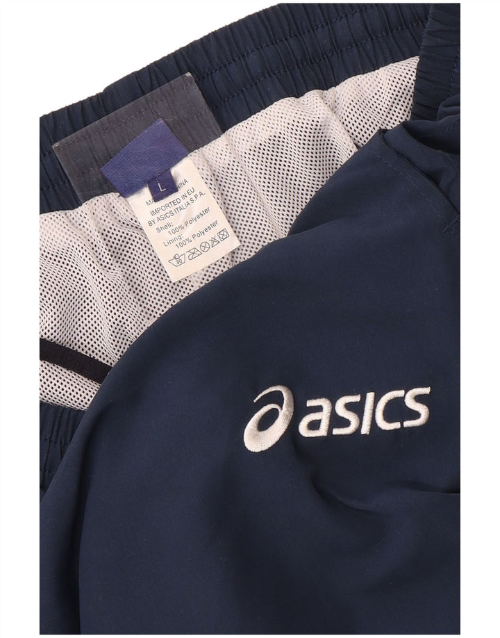 Asics Mens Tracksuit Trousers Large  Navy Blue Polyester