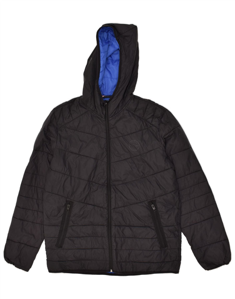 JACK & JONES Mens Hooded Padded Jacket UK 40 Large Black Nylon | Vintage Jack & Jones | Thrift | Second-Hand Jack & Jones | Used Clothing | Messina Hembry 