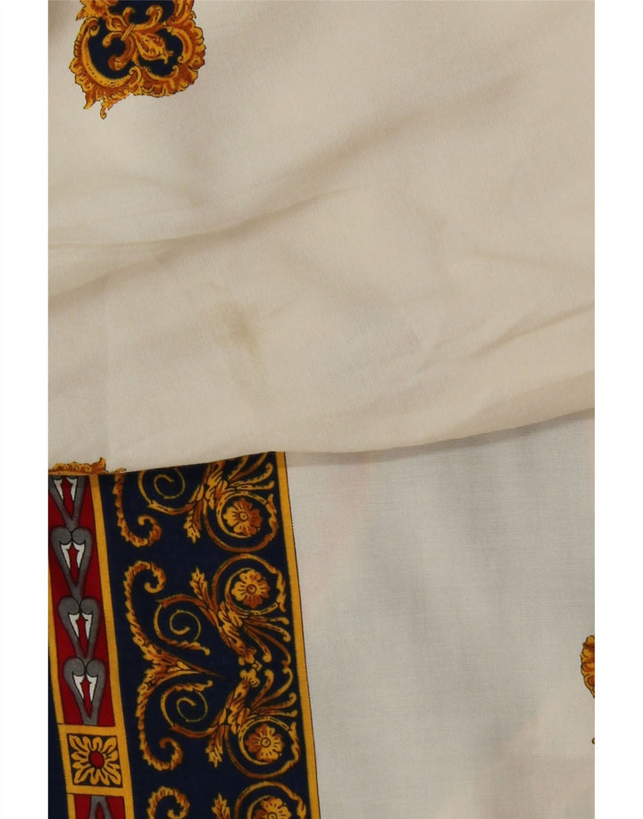 VINTAGE Womens Abstract Pattern Shirt IT 50 XL White Viscose