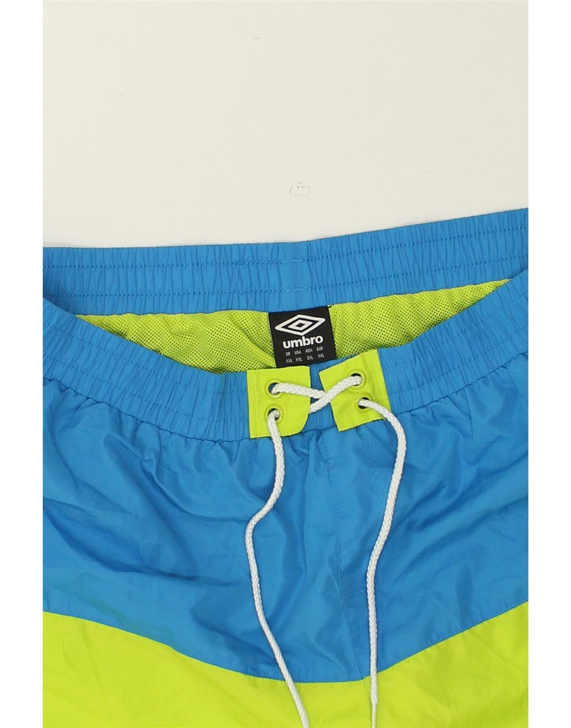 UMBRO Mens Swimming Shorts 2XL Blue Colourblock Polyester | Vintage Umbro | Thrift | Second-Hand Umbro | Used Clothing | Messina Hembry 