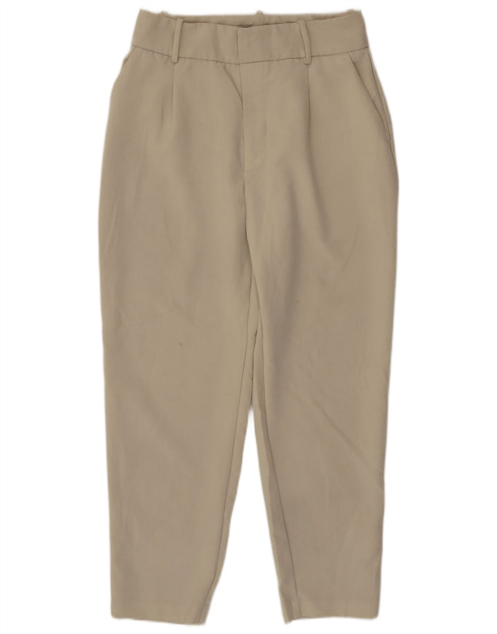 Zara Womens Tapered Suit Trousers Large W30 L26 Beige Polyester