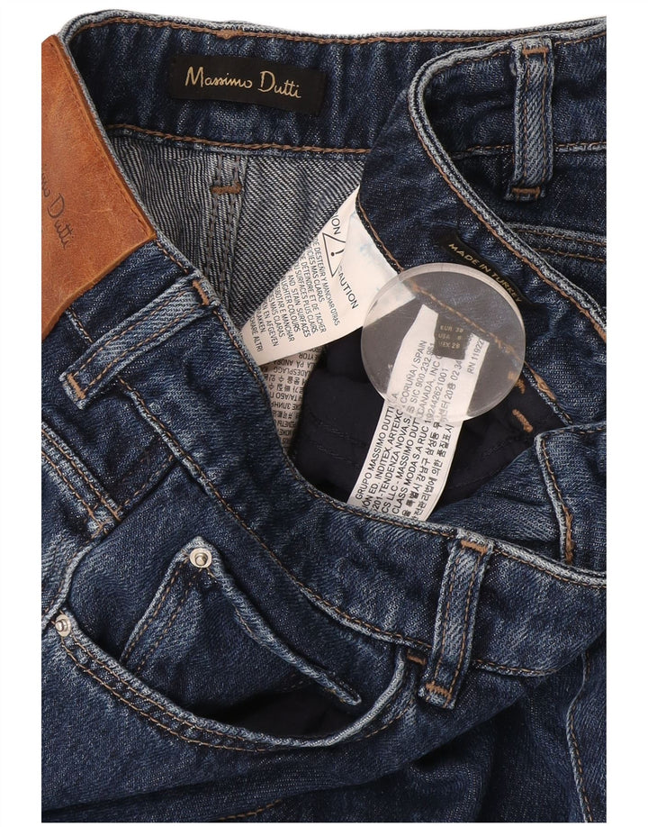 Massimo Dutti Womens Flared Jeans EU 38 Small W28 L34 Navy Blue Cotton