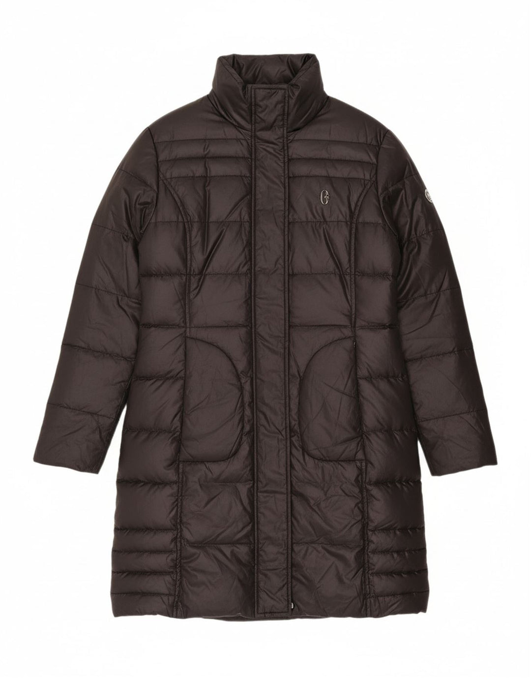 CONTE OF FLORENCE Womens Padded Coat IT 44 Medium Black Polyester