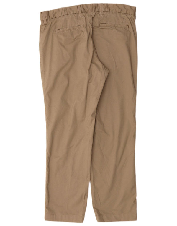 Marks & Spencer Mens Straight Chino Trousers W36 L29 Beige Cotton