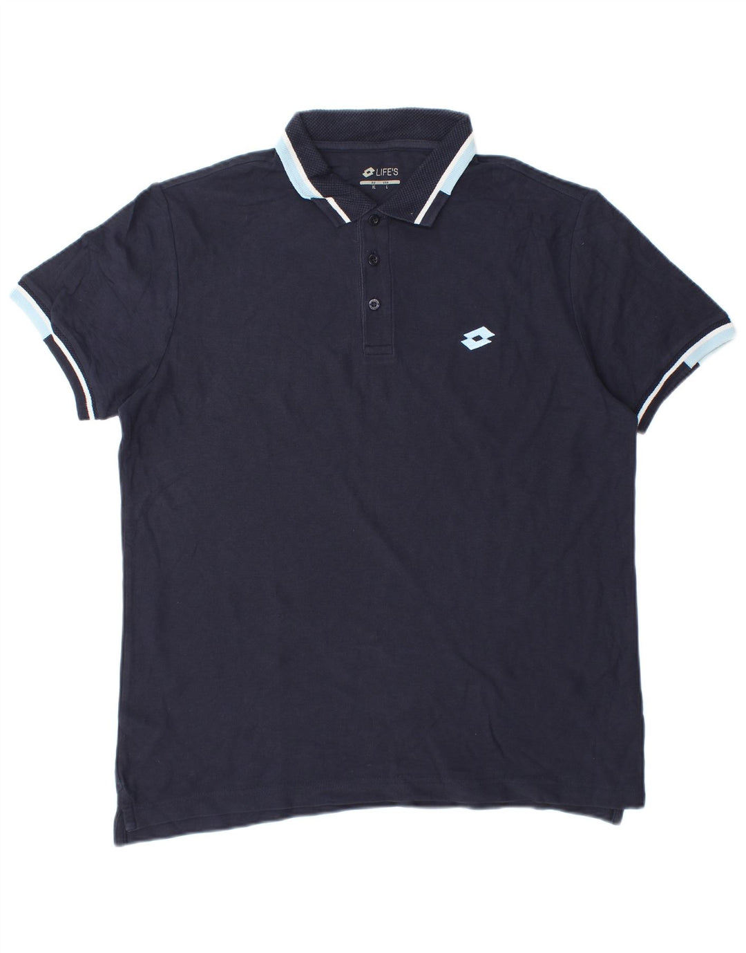LOTTO Mens Life's Polo Shirt Large Navy Blue Cotton