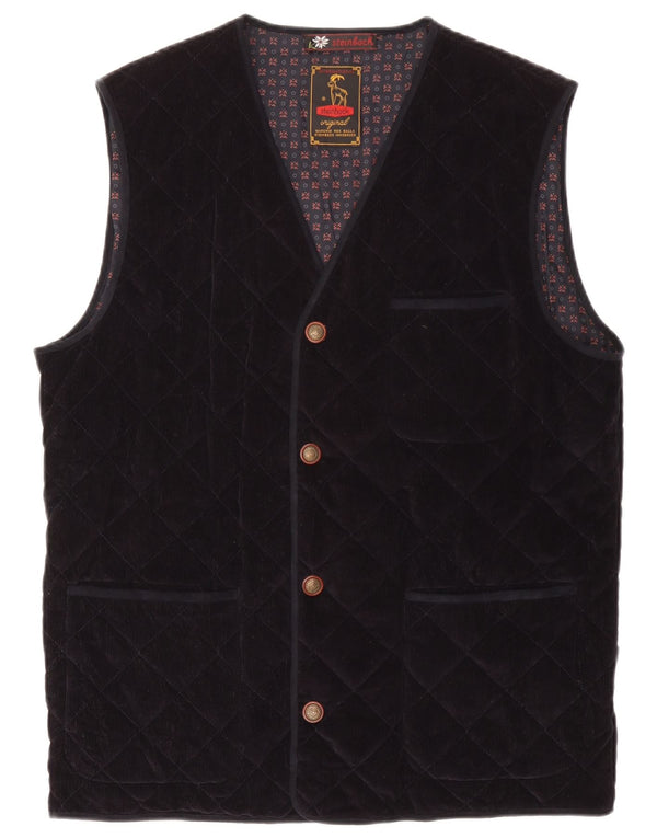 Steinbock Mens Quilted Corduroy Gilet UK 40 Large Navy Blue