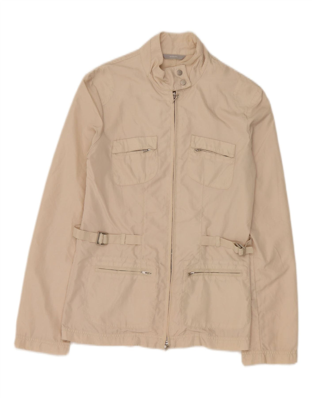 Stefanel Womens Utility Jacket IT 38 XS Beige Polyamide