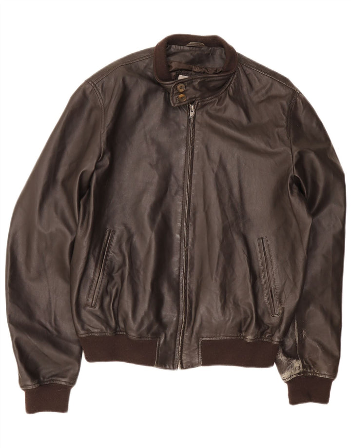 Vintage Mens Leather Jacket UK 42 XL Brown