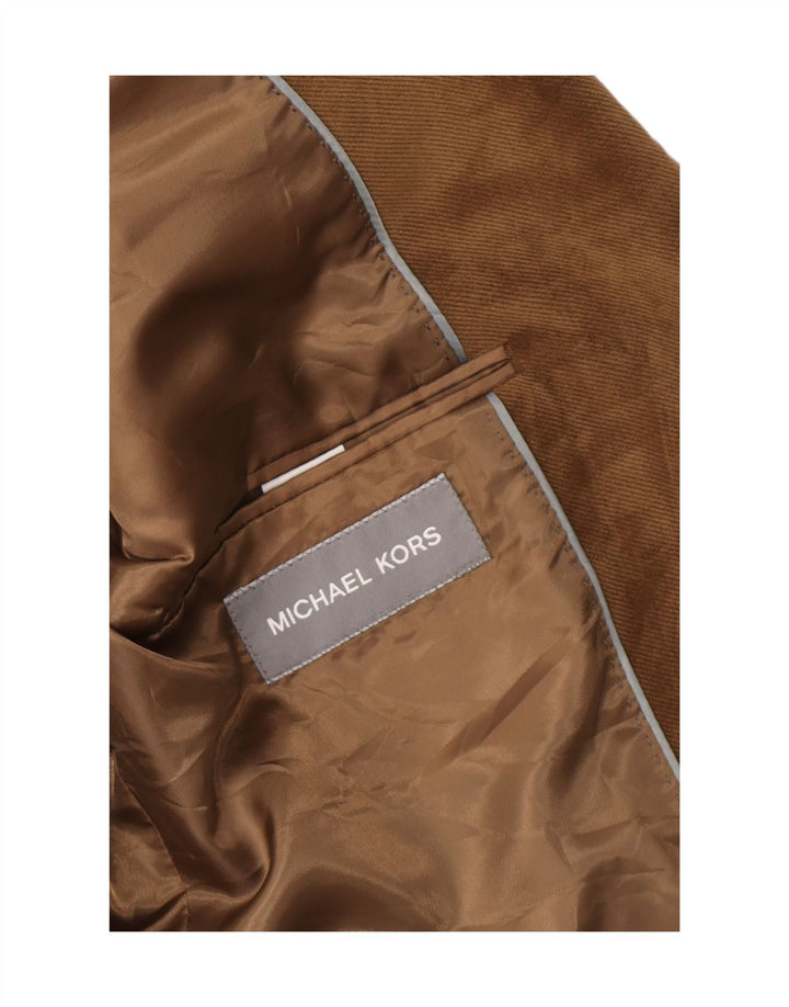 Michael Kors Mens 2 Button Blazer Jacket UK 40 Large Brown Polyester