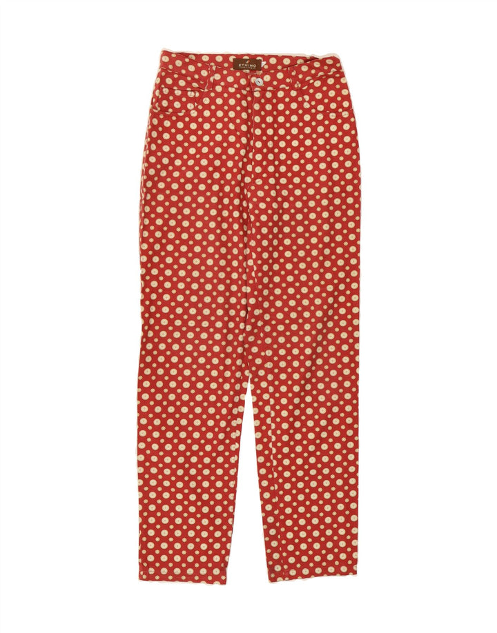 ETHIMO Womens Straight Casual Trousers IT 42 Medium W28 L28 Red Floral Vintage Ethimo and Second-Hand Ethimo from Messina Hembry 