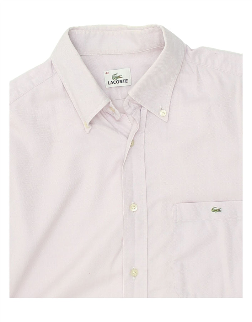 LACOSTE Mens Shirt Size 42 Large Pink Cotton | Vintage Lacoste | Thrift | Second-Hand Lacoste | Used Clothing | Messina Hembry 