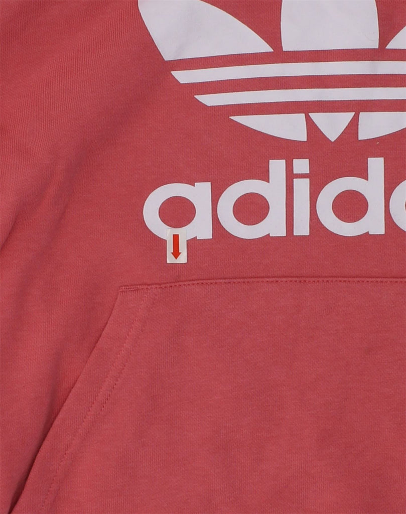 ADIDAS Girls Graphic Hoodie Jumper 12-13 Years Red Cotton | Vintage Adidas | Thrift | Second-Hand Adidas | Used Clothing | Messina Hembry 