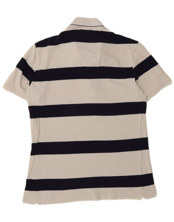 Lacoste Mens Polo Shirt Size 3 Small White Striped