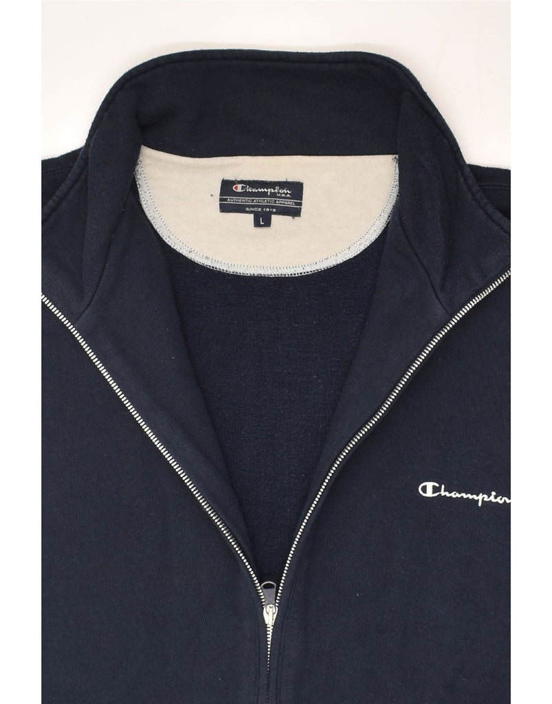 CHAMPION Mens Tracksuit Top Jacket Large Navy Blue Cotton | Vintage Champion | Thrift | Second-Hand Champion | Used Clothing | Messina Hembry 