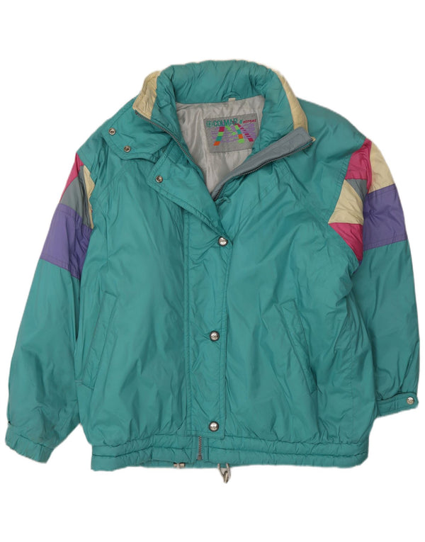 Colmar Womens Relaxed Fit Ski Jacket IT 48 XL Green Colourblock Sports