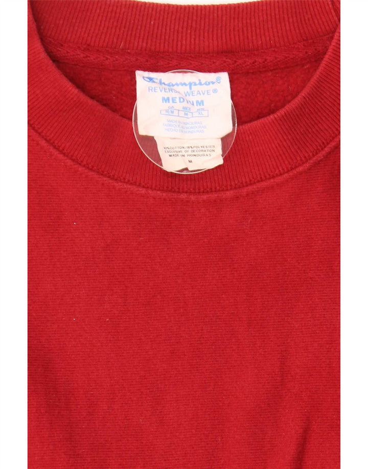 Champion Mens Reverse Weave Sweatshirt Jumper Medium Red Cotton