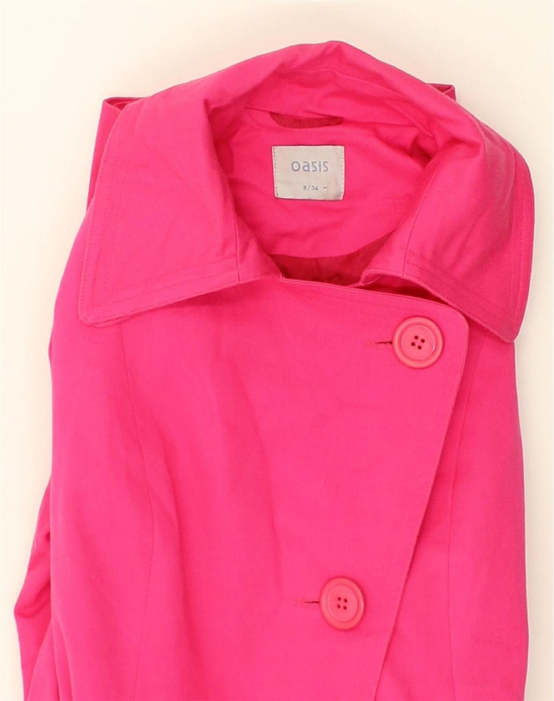 OASIS Womens Overcoat UK 8 Small Pink Cotton | Vintage Oasis | Thrift | Second-Hand Oasis | Used Clothing | Messina Hembry 