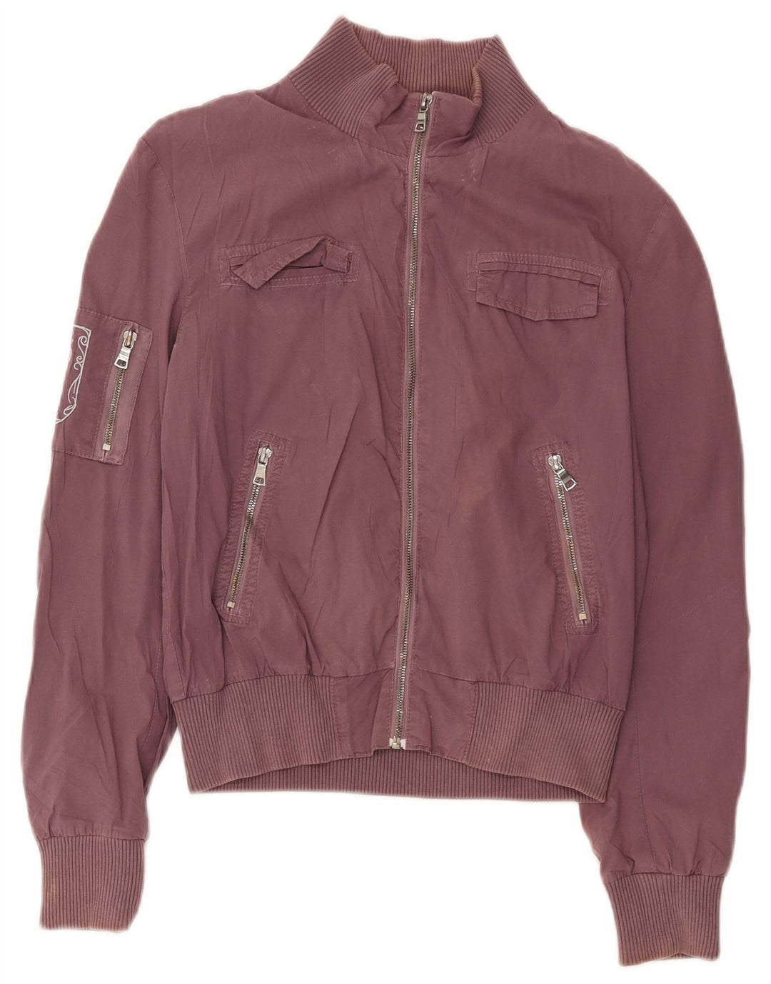 Papeete Womens Utility Jacket UK 12 Medium Burgundy Cotton