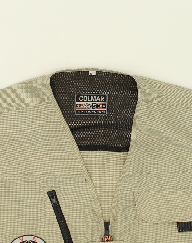 COLMAR Mens Utility Gilet IT 54 2XL Beige Polyester | Vintage Colmar | Thrift | Second-Hand Colmar | Used Clothing | Messina Hembry 