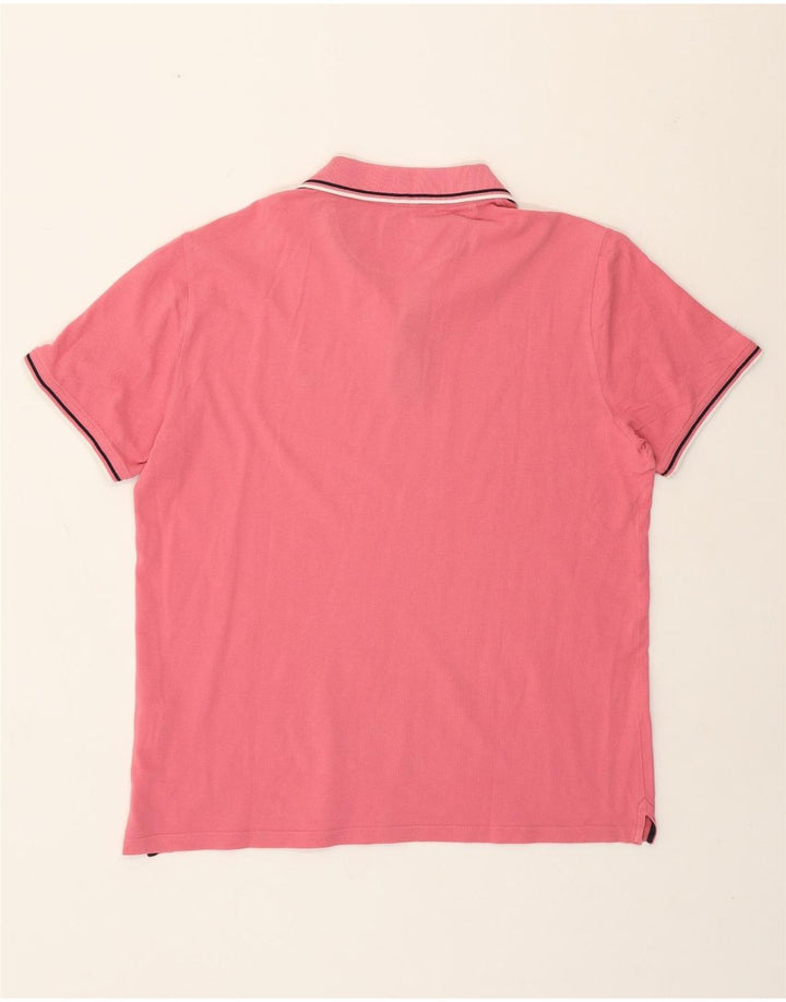 Champion Mens Polo Shirt Large Pink Cotton
