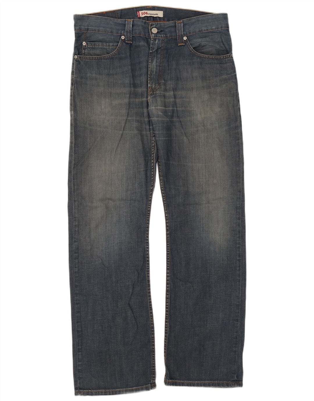 Levi's Mens 506 Straight Jeans W34 L32 Blue Cotton