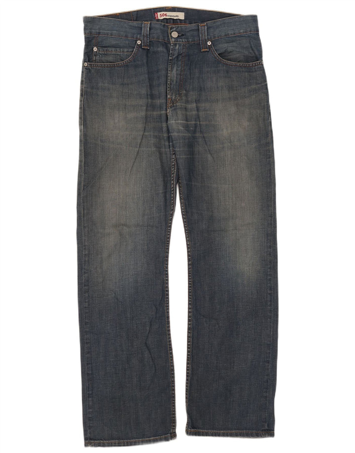 Levi's Mens 506 Straight Jeans W34 L32 Blue Cotton