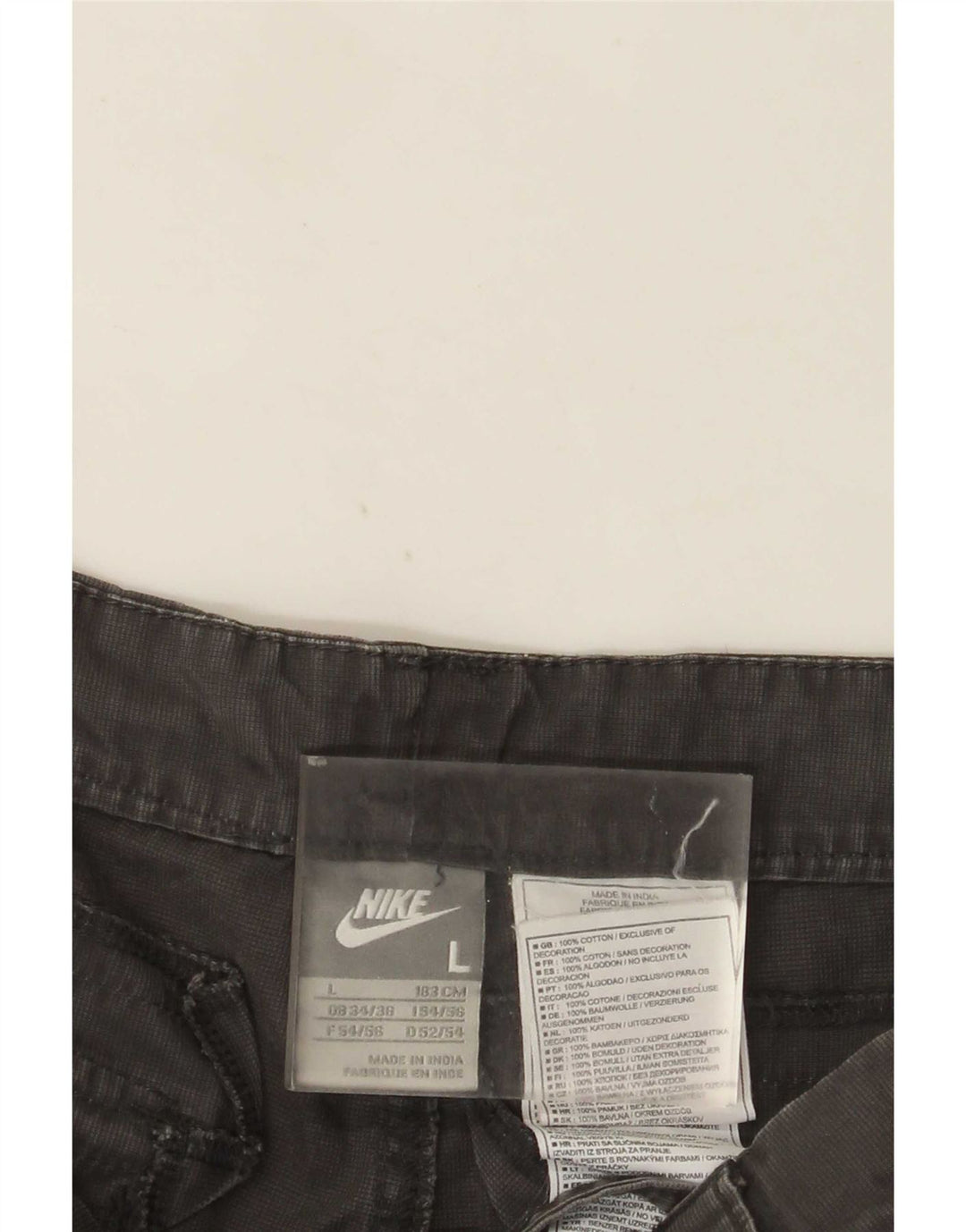 Nike Mens Cargo Shorts Large W36 Grey Cotton