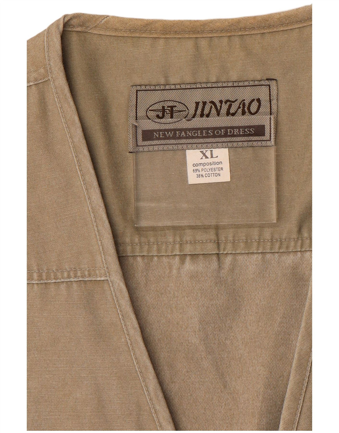 Jintao Mens Utility Gilet UK 42 XL Khaki Polyester